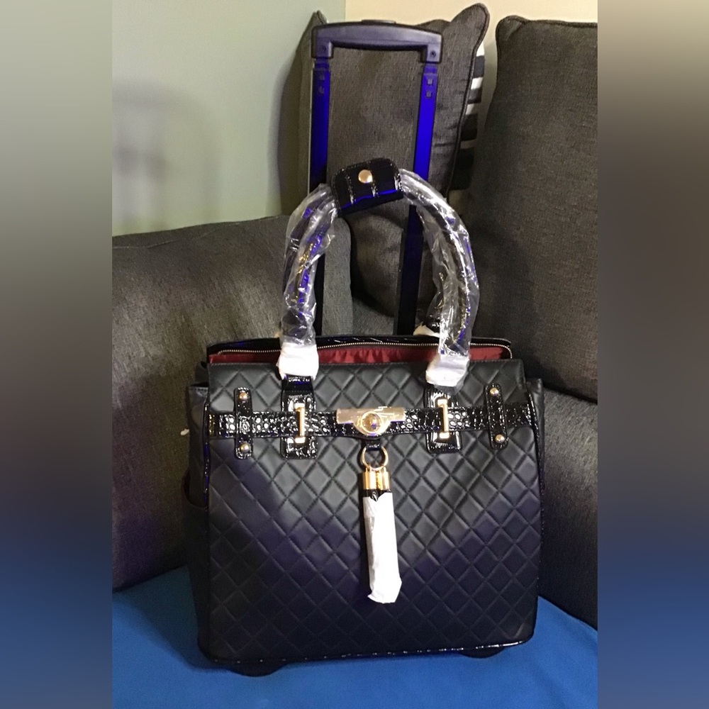 JKM & Company Quilted Rolling Laptop Bag/Travel Bag NEW